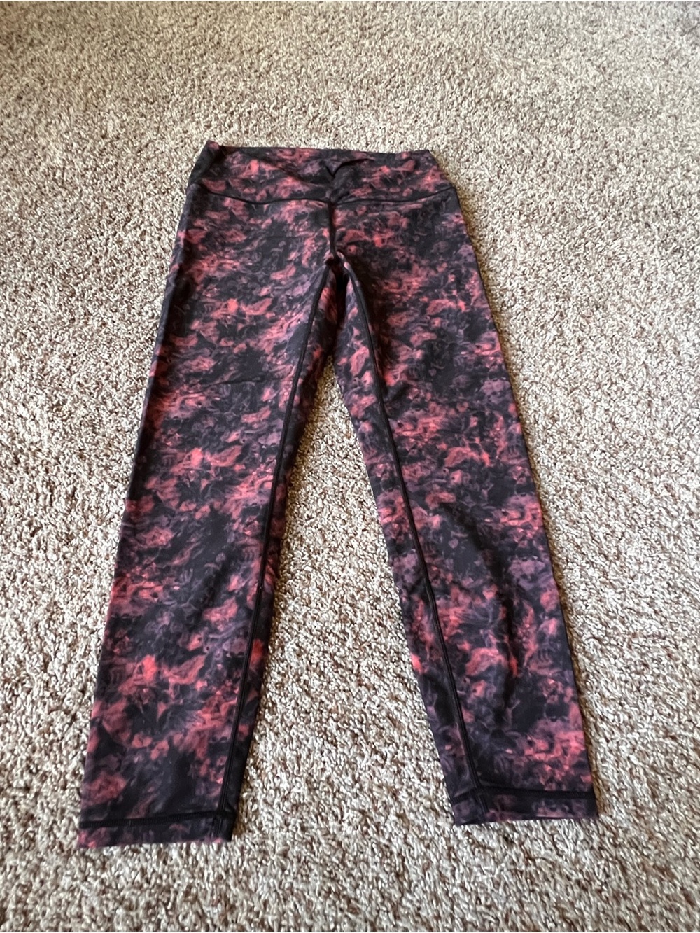 ZYIA Black and Pink Marbled Active Leggings
